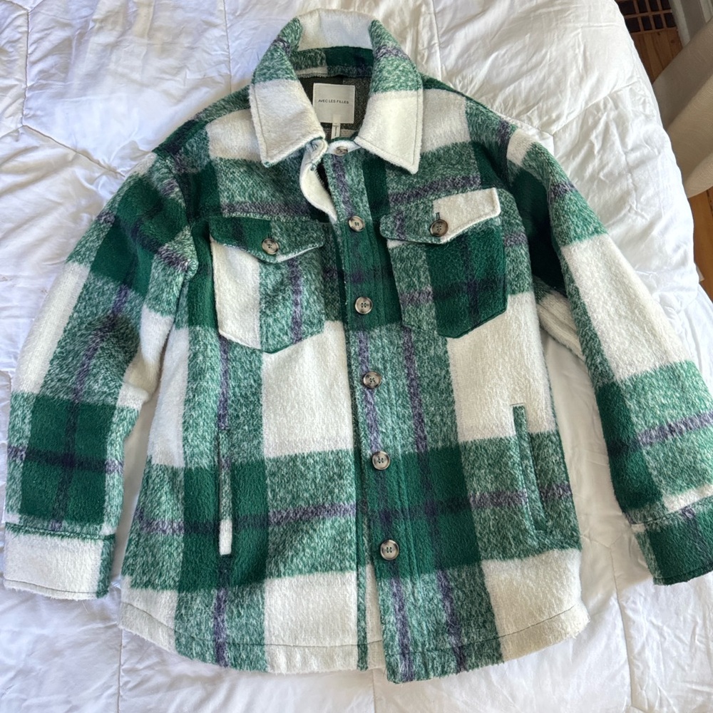 Avec Les Filles plaid coat like new